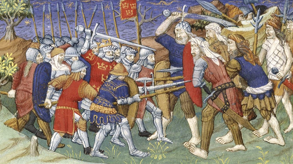 Средневековые рыцари сражаются с циклопами