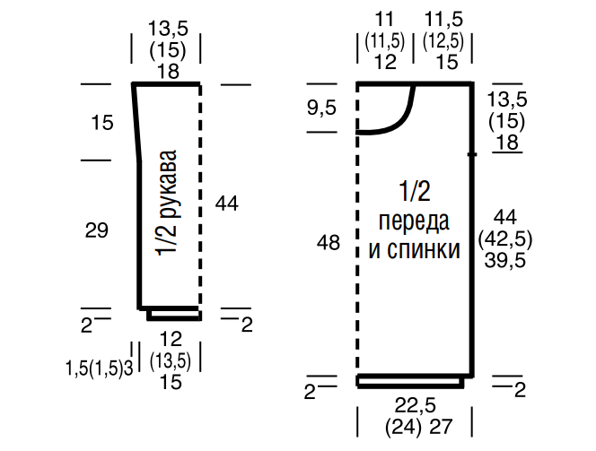 Выкройка для вязания