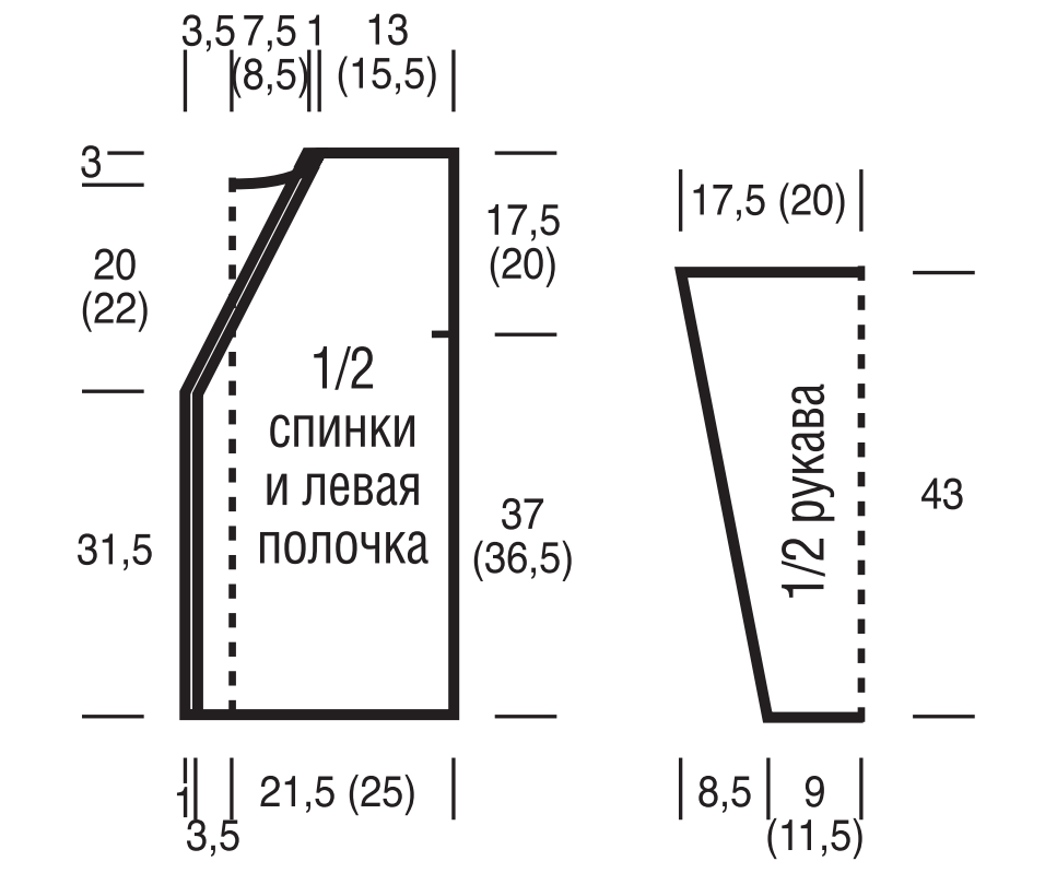 Выкройка для вязания