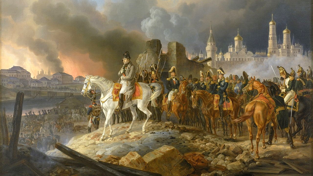 Картина Альбрехта Адама – «Наполеон в горящей Москве»