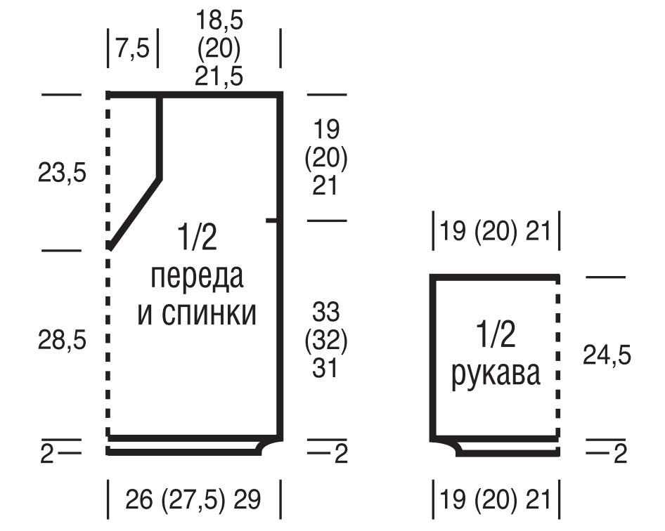 Выкройка для вязания