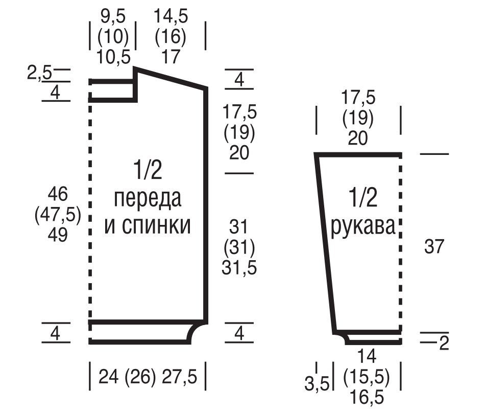 Выкройка для вязания