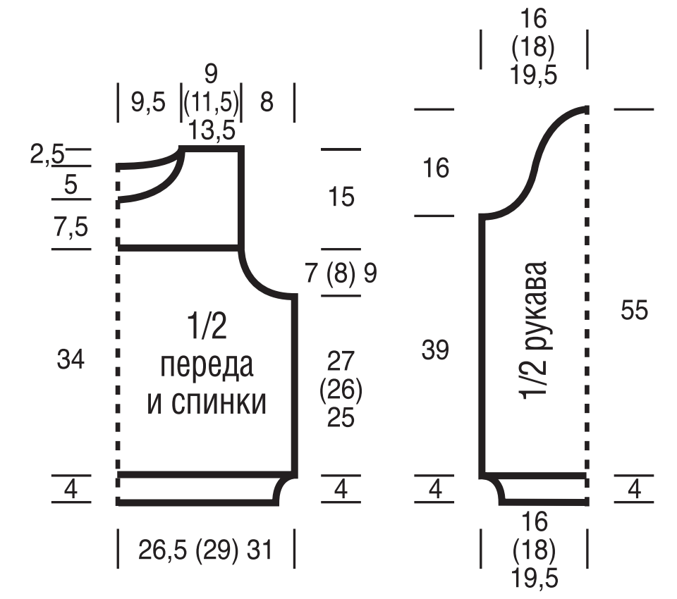 Выкройка для вязания