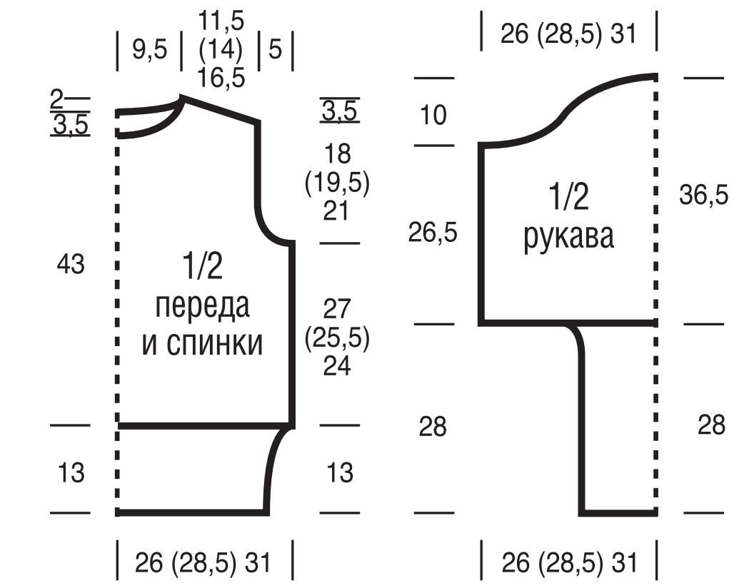 Выкройка для вязания