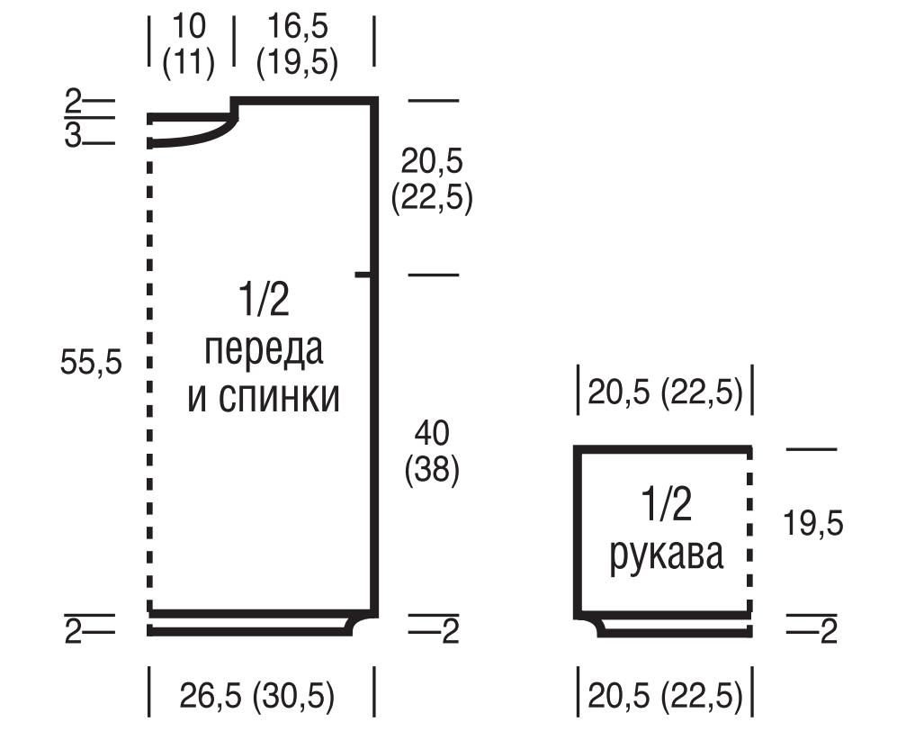 Выкройка для вязания