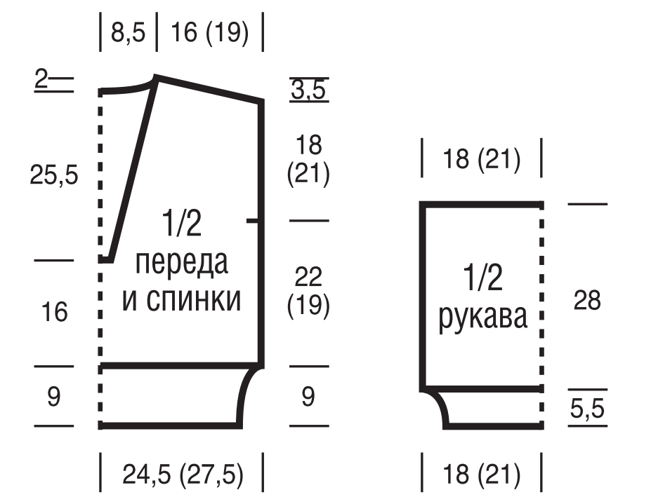 Выкройка для вязания