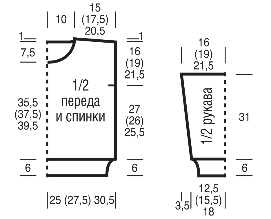 Выкройка для вязания