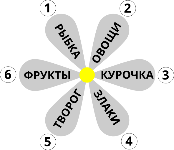 Схема диеты в форме цветка
