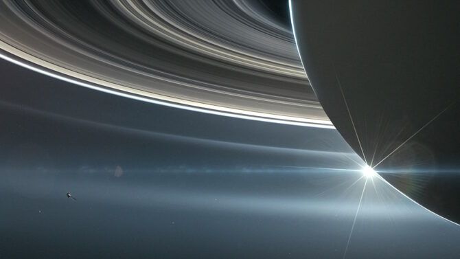 Вид на планету Сатурн