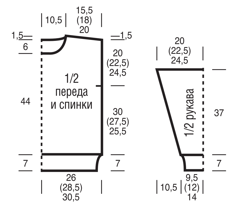 Выкройка для вязания