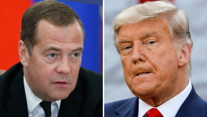 Дональд Трам Дмитрий Медведев